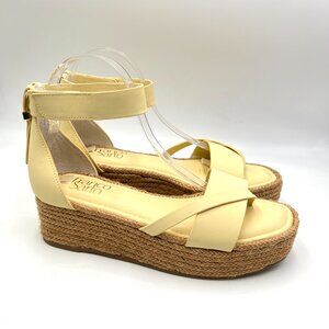 Franco Sarto Womens‎ Size 9.5 Butter Yellow Espadrilles Platform Sandals Shoes